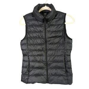 Uniqlo Down Puffer Vest Womens S Black Lightweight Waterproof